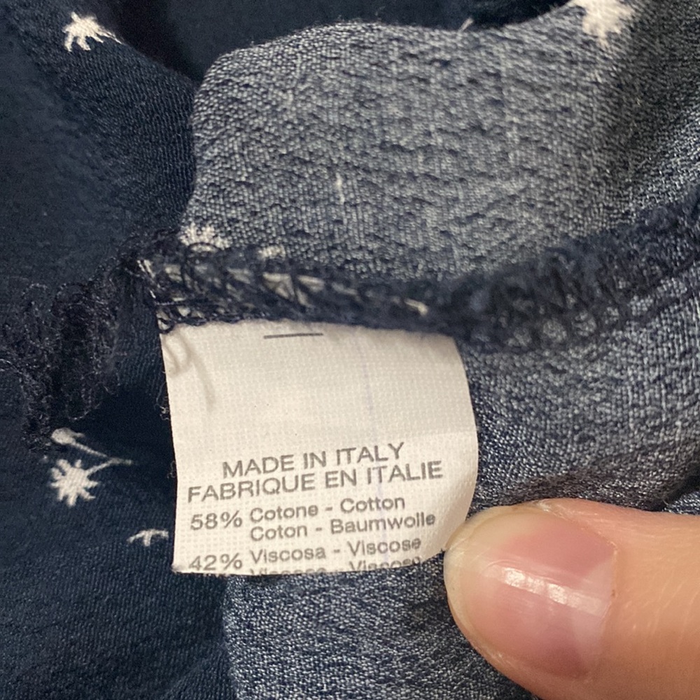 Brandy Melville navy scattered micro palm print tie strap square neck mini dress - Picture 9 of 9